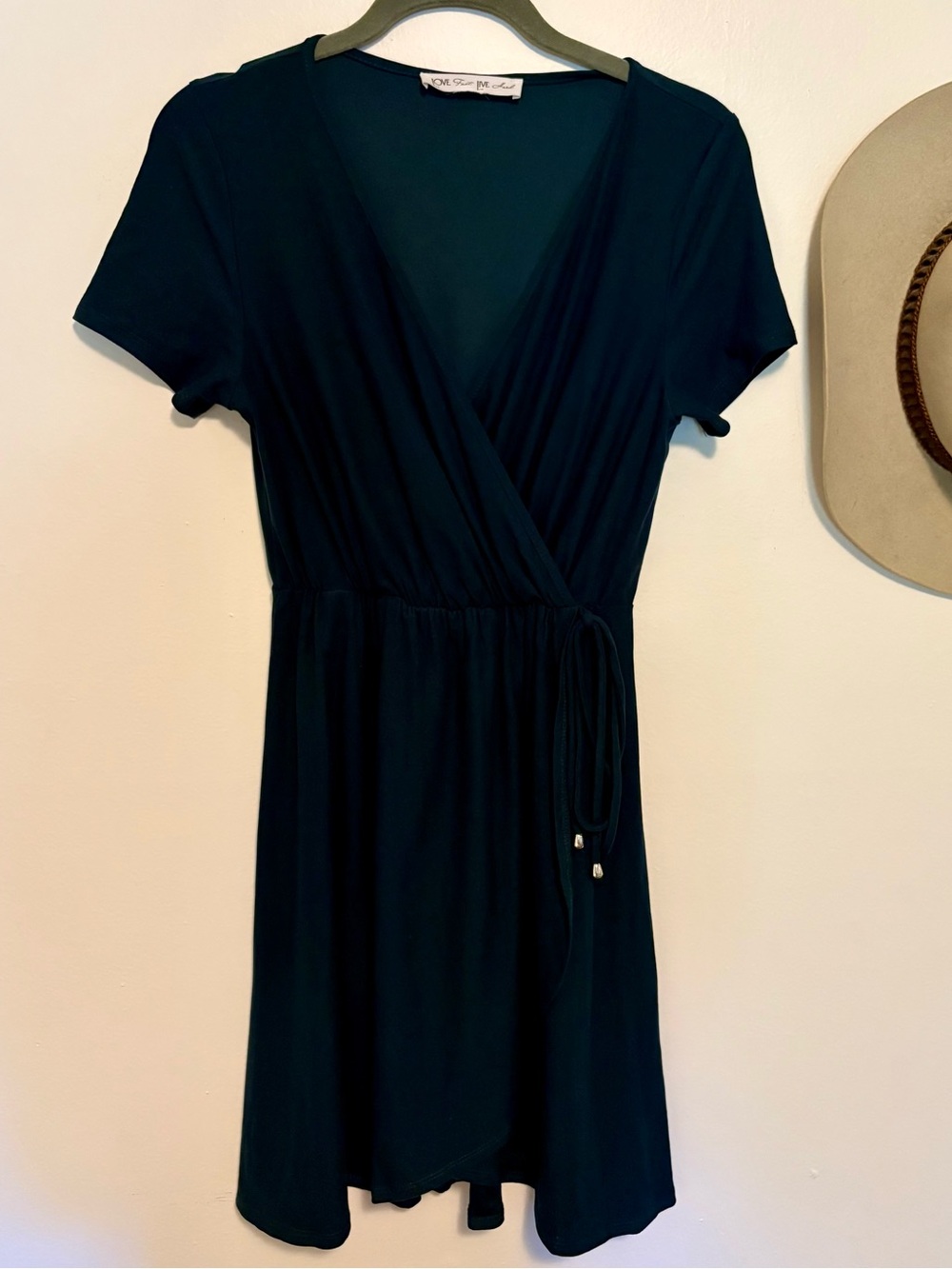 Short Wrap Dress in Deep Teal